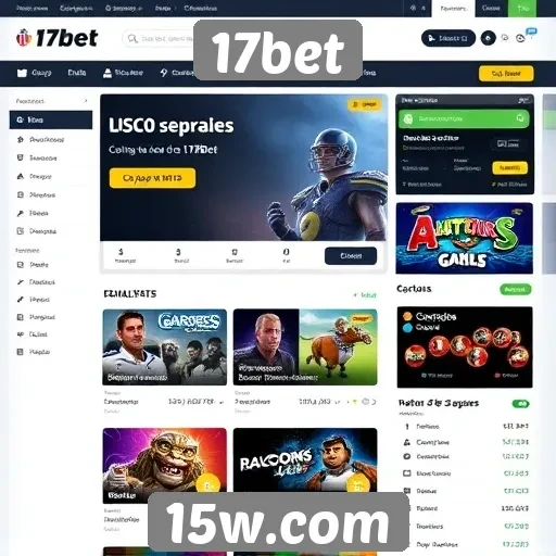 Análise da interface do usuário no site 17bet